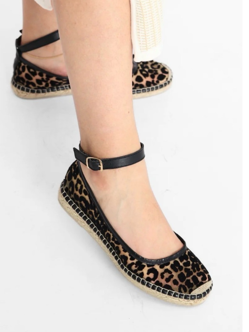 Free People Mason Ballet Espadrille Flats Leopard Spain 8.5 39 - Picture 7 of 14